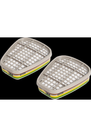 3M 6059 abek1 Organik İnorganik Asit ve Amonyak Gaz Buhar Filtre