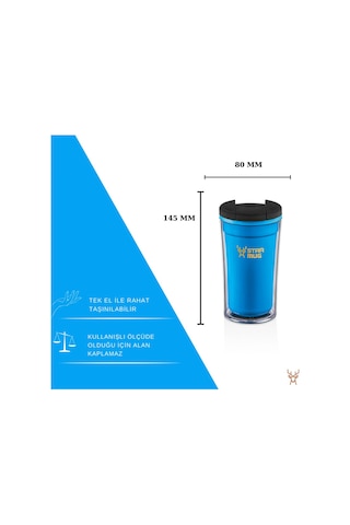 Star Termos Star Mug 250 Ml Opak Seri - Beyaz Piknik Kamp Outdoor Ofis Otel Kafe Okul Kampüs Mavi