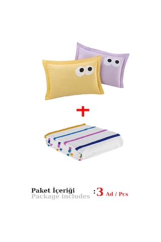 Pike Seti Baskılı Çift Kişilik Funny Sarı-lila Sarı-lila