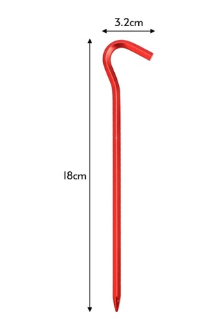 Monyee Kamp Çadırı Alüminyum Toprak Çivi 6 Adet - Yüksek Dayanıklı, Hafif, Dökülme Engeli - Kırmızı 7 Tipi + Saklama Çantası Kırmızı