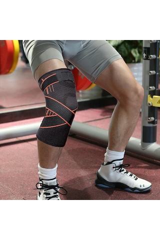 Vkemall Spor Knee Pad Oranj M: Yüksek Elastik, Basınçlı Koruma - Dağcılık, Koşu, Basketbol, Bisiklet İçin Anti-kayma Silikonlu Çok Renkli