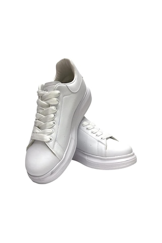 Unisex Yüksek Taban Günlük Spor Sneaker Ayakkabı Beyaz-beyaz Beyaz
