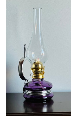 Nostaljik Gaz Lambası Büyük Boy Mor