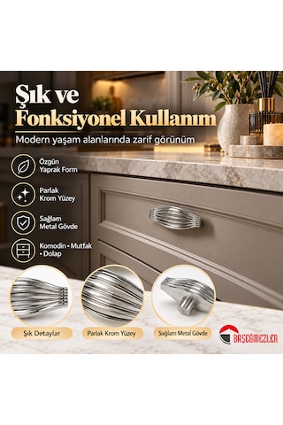 Haskan Taha Düğme Kulp Krom