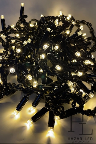 2.5 M Led Flaşlı 152 Ledli 24 Saçaklı Eklenebilir Ip65 Dış Mekan Siyah Kablolu Dekoratif Led Işık Gün Işığı Beyaz