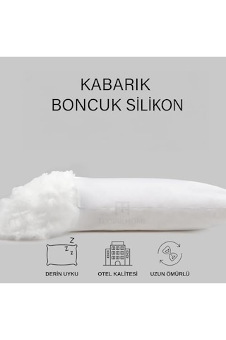 2 Adet Boncuk Silikon Yastık 700 Gram Antialerjik 50x70 Cm Ekonomik Yastık Açık Bej