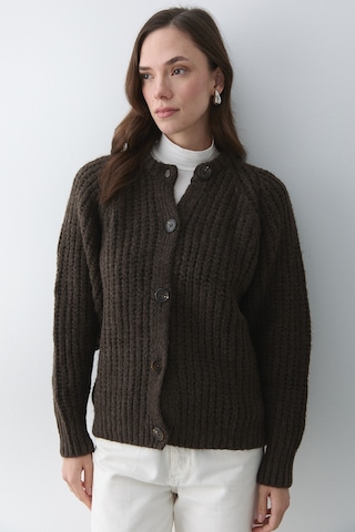 5 Düğmeli Hırka Kahvnje Melanj - 251061