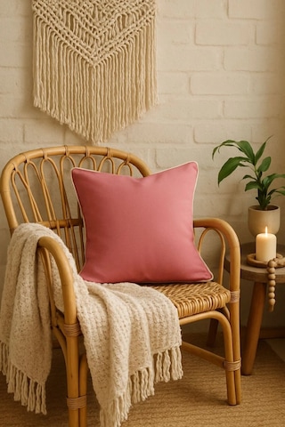 Pembe Kırlent Kılıfı 45x45 Dekoratif Modern Kırlent