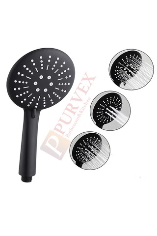 Black Sun 3 Fonksiyonlu Duş Başlığı Sürgülü Duş Seti Siyah 1.5 M Siyah