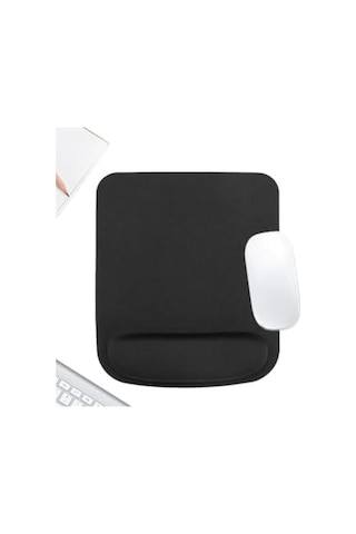 Ergosoft Kare Bilek Destekli Konfor Kaymaz Ergonomik Mouse Pad Siyah Siyah