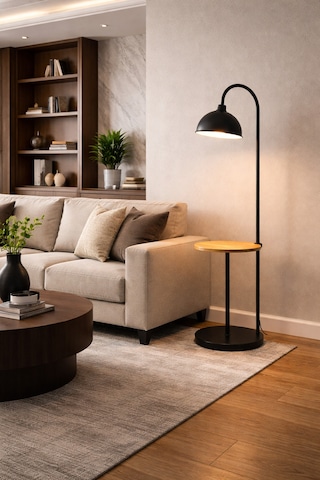 Orion Metal Lambader Oturma Odası & Yatak Odası & Salon Lambader Siyah