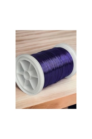 Gürbüz Filografi 0.30mm 100gr - 150m Bakır Üstü Gümüş Kaplı Parlak Mor Renkli Filografi Teli Genel