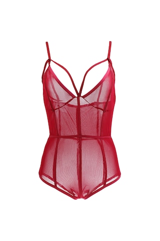 Suntek Bayan Sexy Lingerie Spagetti Kayışı Tulum Romper See Şarap Kırmızısı Şarap Kırmızı