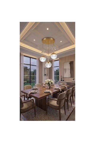 LumiaLighting Küre Model 3'lü Gold Kumandalı 3 Renk Modu Ledli Kristal Taşlı Modern Salon Mutfak Oturma Odası Led Avize