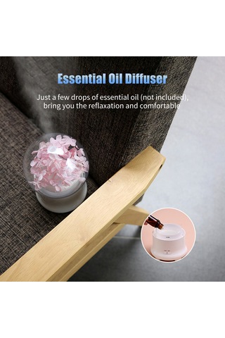 Geeksen Evde Kullanımı İçin Mavi Hortensya Ebedi Çiçekli 7 Renkli Gece Lambalı, Otomatik Kapanma Özelliği Li Kıd Yağ Dağıtıci Nemlendirici