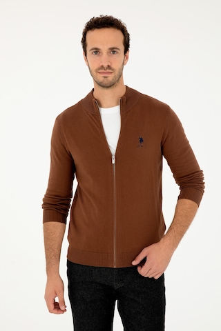 U.s. Polo Assn. Erkek Kahverengi Hırka Triko 50293526-vr029 Kahverengi