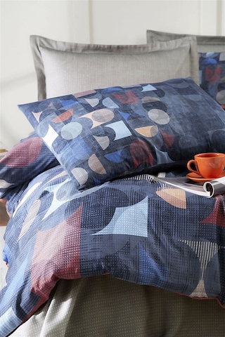 Özdilek Colored Shape Çift Kişilik Soft Life Saten Nevresim Takımı-Lacivert