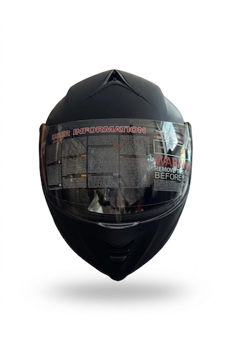 Mat Siyah Motor Kaskı Md 808