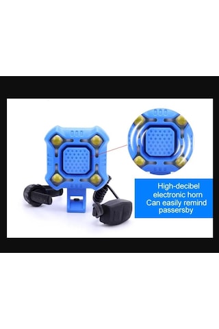 Forte Gt 2122 Bisiklet Ön Işık 350 Lümen 140 Db Usb Şarjlı Yüksek Güçlü Far Korna Mavi Renk Kırmızı
