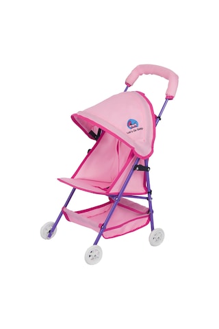 Baby Oyuncak Metal Bebek Arabası Oyuncak Puset Mor - Pembe