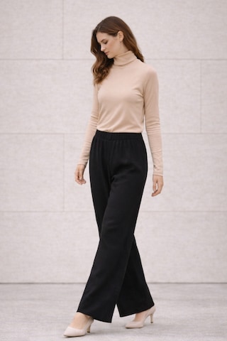 Ivoire Wear Kadın Balıkçı Yaka Uzun Kollu Viskon Body Bej