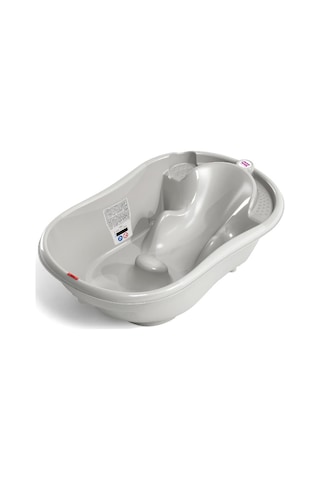 Okbaby Onda Dijital Termometreli Çift Yönlü Bebek Küveti A. Gri + Splash Bebek Duşu