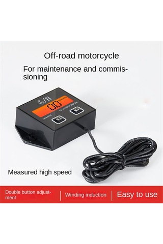 Junzhuodianpu Dijital Motor Devir Saati Ölçer Takometre Göstergesi Motor Rpm Lcd Ekran Araba Motosiklet Strok Motor Tekne Atv Moto