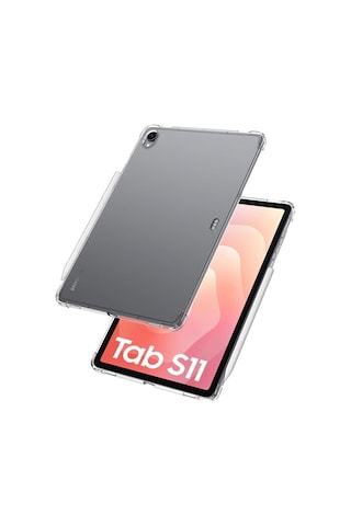 Samsung Uyumlu Galaxy Tab S11 11'' Şeffaf Anti shock Silikon Kılıf Airbag Köşe Koruma Arka Kapak