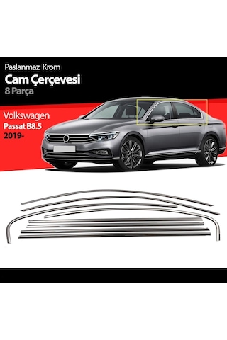 Vw Passat B8.5 Cam Kenar Çıtası Çerçevesi Kromu 8 Parça 2019+