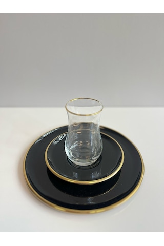 Glore 18 Parça Solid Pasta Çay Seti Siyah 85488 Siyah