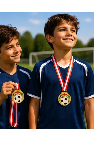 Avessa Mad-fut-2 Futbol Figürlü Madalya 6.5 Cm Çok Renkli