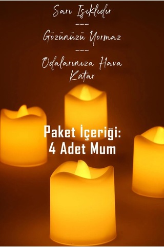 8 Adet Mat Beyaz Mini Led Mum Seti Pilli Dumansız Alevli Ledli Dekoratif Yapay Mum Dekor Işığı Beyaz