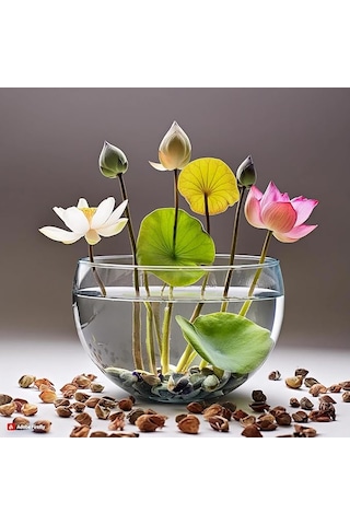 15 Adet Tohum Nadir Bulunan Karışık Kase Lotus Çiçeği Tohumu Nilü