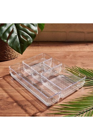 Qutu Şeffaf Çekmece İçi Düzenleyici - 30x23x5 Cm ŞEFFAF