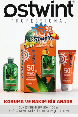Ostwint SPF50+  Güneş Kremi + Güneş Sonrası Aloe Vera Jel 2 x 100 ML