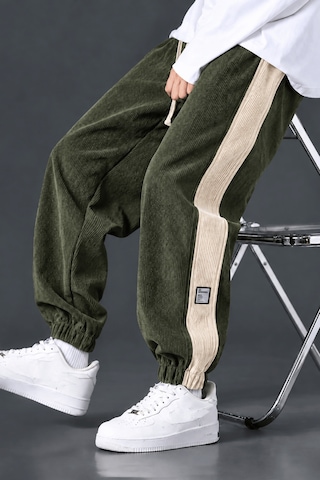 Genius Store Erkek Fitilli Kadife Pantolon Lastikli Rahat Kalıp Spor Pantolon Robalı-kadifepant Haki