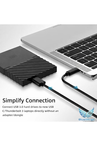 Usb-c To Micro B 3.0 Hard Disk Kablosu 1 Metre 5gbps Yüksek Hızlı Veri Aktarımı Type-c Harici Hdd & Ssd Bağlantı Kablosu
