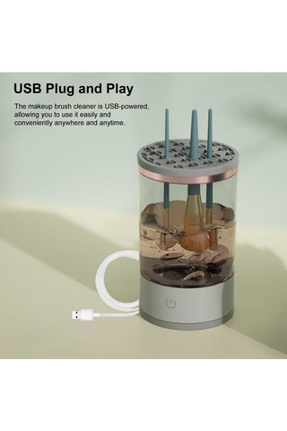 Yifomall "şeffaf Makyaj Fırçası Temizleyici - 7000 Rpm Hız Ve Ses Dalgası İle Derin Temizlik, Usb Güçlü, Saklama Özellikli"