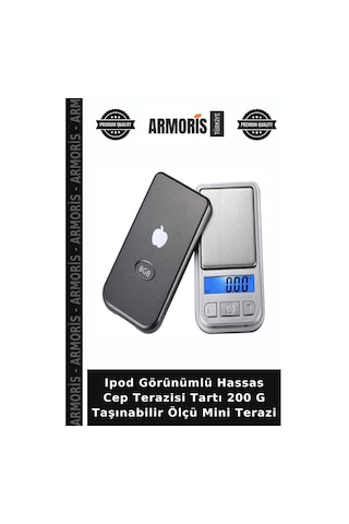 Ipod Görünümlü Hassas Cep Terazisi Tartı 200 G Taşınabilir Ölçü Mini Terazi