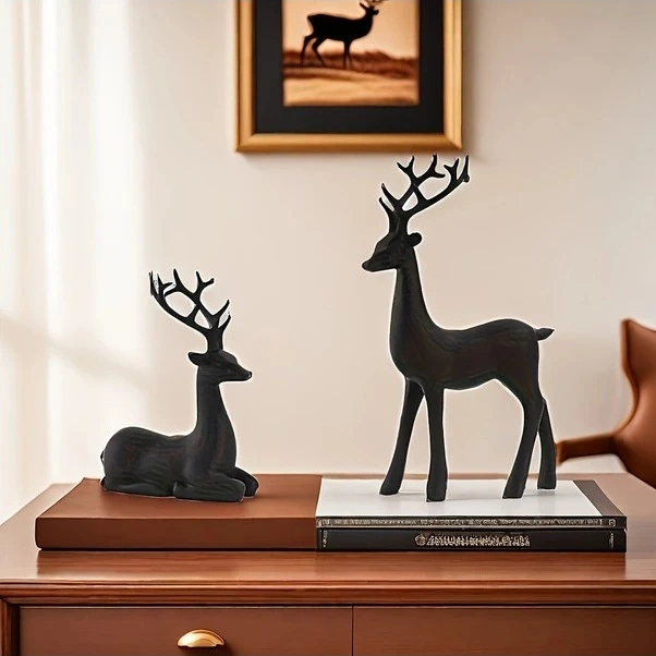 Trendooze Geometrik Reçine Geyik Heykeli - Ev/ofis Dekorasyon
