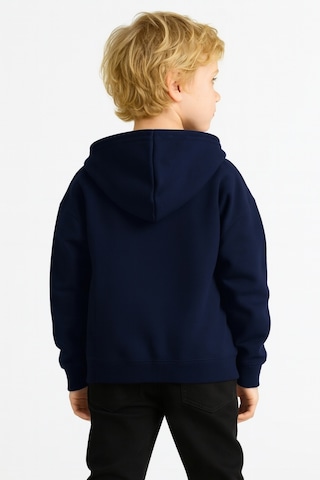 Kız - Erkek Çocuk Basic Fermuarlı Kalın 3 İplik Kışlık Okul Sweat Ak1815 Lacivert