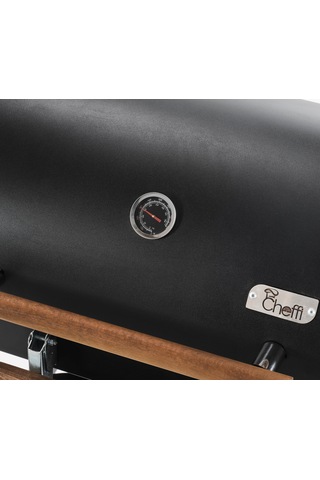 Grillord 50 Kömürlü Barbekü 1 Adet Döküm Izgaralı + Hediye Seti Siyah