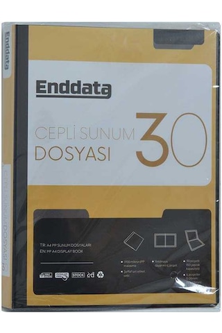 Enddata Ön Cepli Sunum Dosyası 30'lu Siyah 1230-3