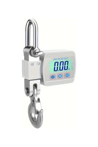 Motion003 1 Adet Beyaz Agir Hizmet Tipi Dijital Asma Terazi 1000lbs 500kg Kapasite Lcd Arka Aydinlatmali Zincir Kancali Insaat Depo Garaj Endustriyel Kullanim Pil İle Calisan Beyaz