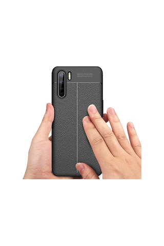 Oppo A91 Kilif Deri Desenli Kamera Çikintili Kalite Silikon 446589824
