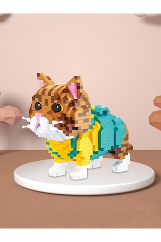 Blok Kedi Figürleri - Kahverengi 846 Parça