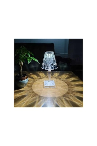 Delux Serisi Lw-4 Akrilik Kristal Led Şarjlı Masa Üstü Lamba Ofis Aydınlatma Oda Işığı Gece Lambası Çok Renkli