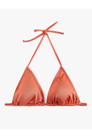 Koton Boyundan Bağlamalı Üçgen Bikini Üstü Kahverengi 6sak10014mm Kahve