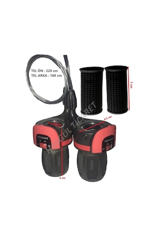 Hsgl Bisiklet Vites Kolu Siyah Ön Attırıcı Arka Attırıcı Set Bisi Kırmızı - Siyah