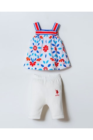 U.S. Polo Assn. U.s. Polo Assn Kız Bebek2 Li Taytlı Takım Mavi- Beyaz-2451 Mavi
